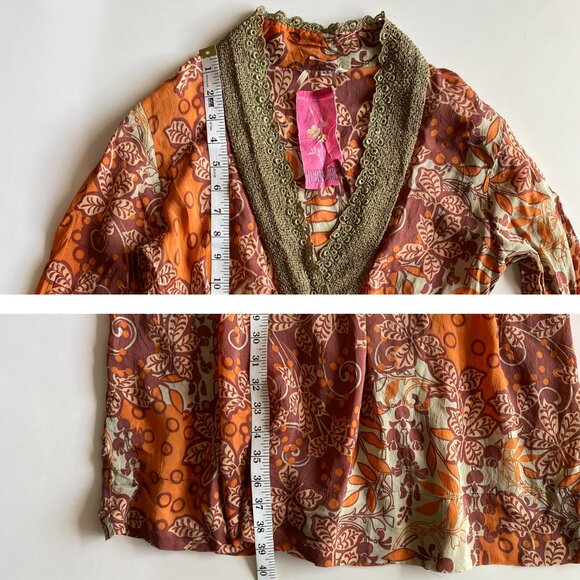 JOHNNY WAS Boho Floral Dress Size XS Long Sleeve Vintage-Inspired Retro Print - Picture 6 of 8